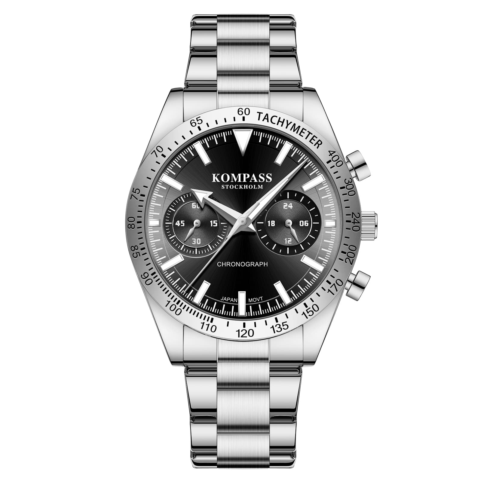 Kompass Stockholm Kompass Airborne Chronograph Silver Black