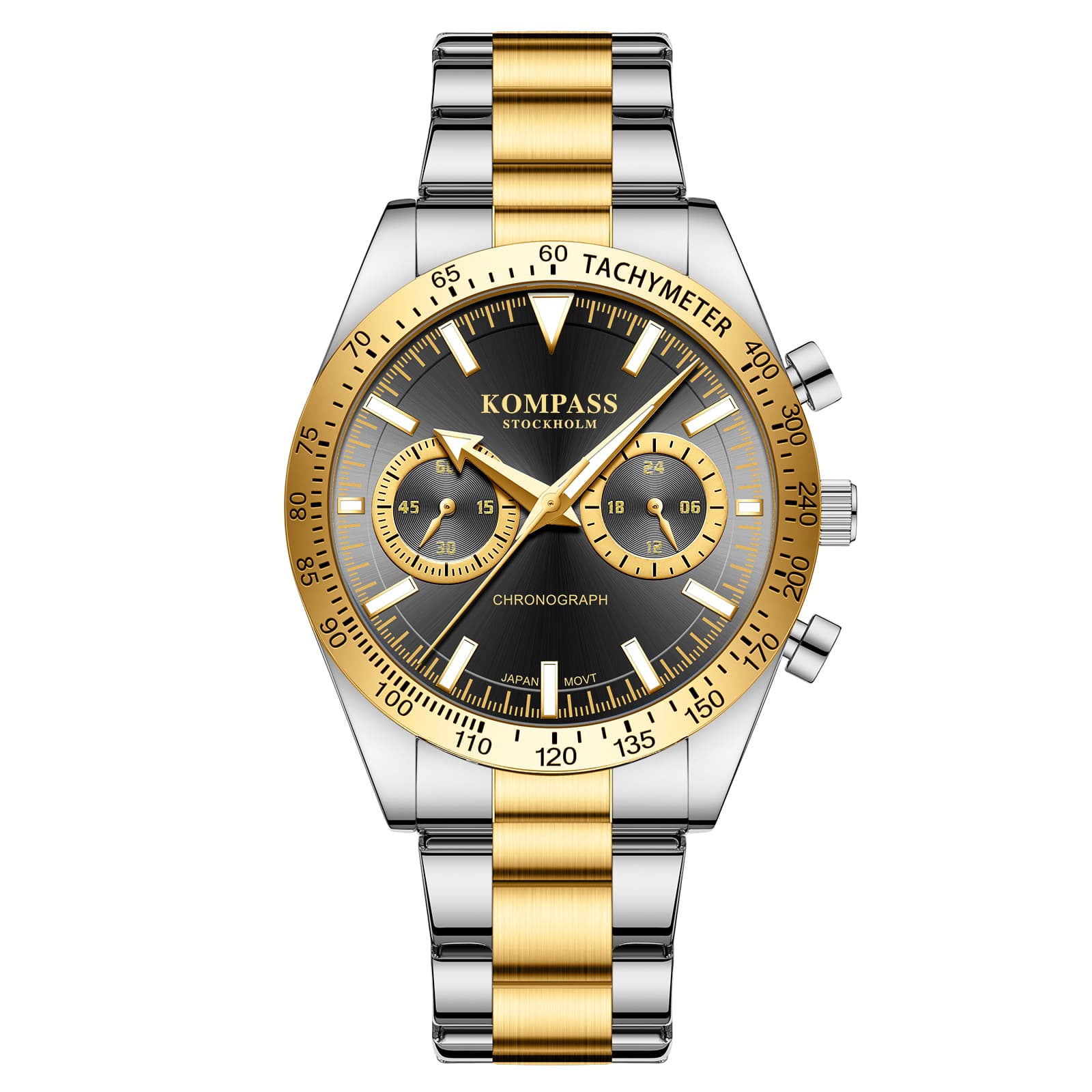 Kompass Stockholm Kompass Airborne Chronograph Silver Gold Black