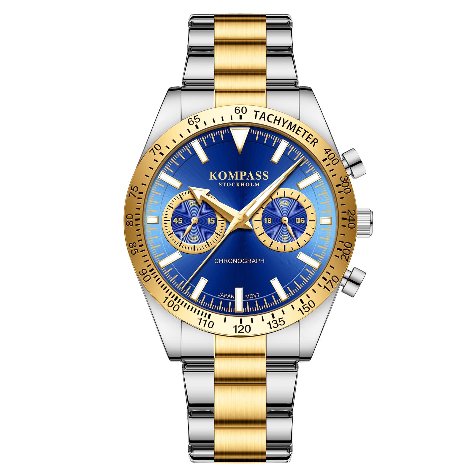 Kompass Stockholm Kompass Airborne Chronograph Silver Gold Blue