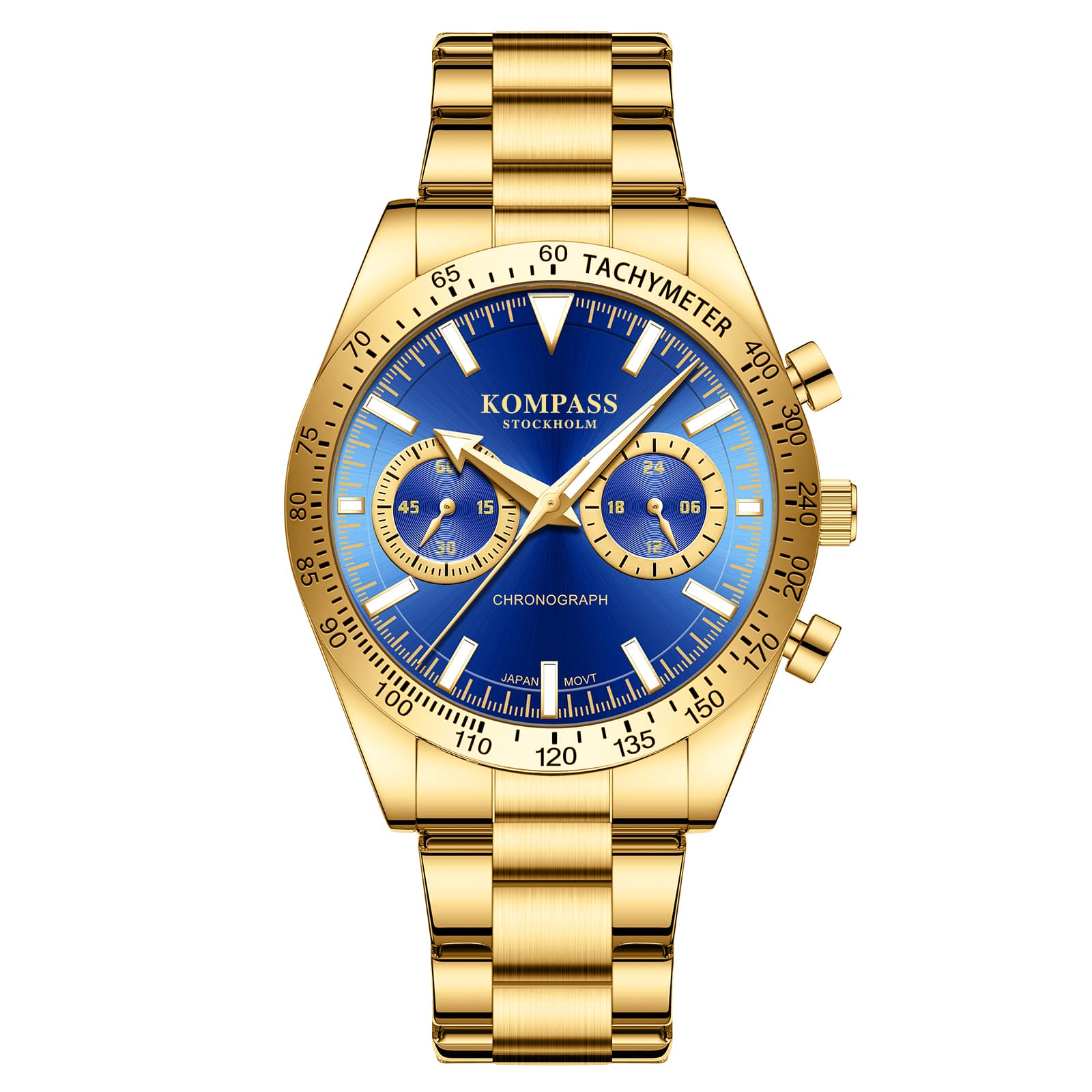 Kompass Stockholm Kompass Airborne Chronograph Gold Blue