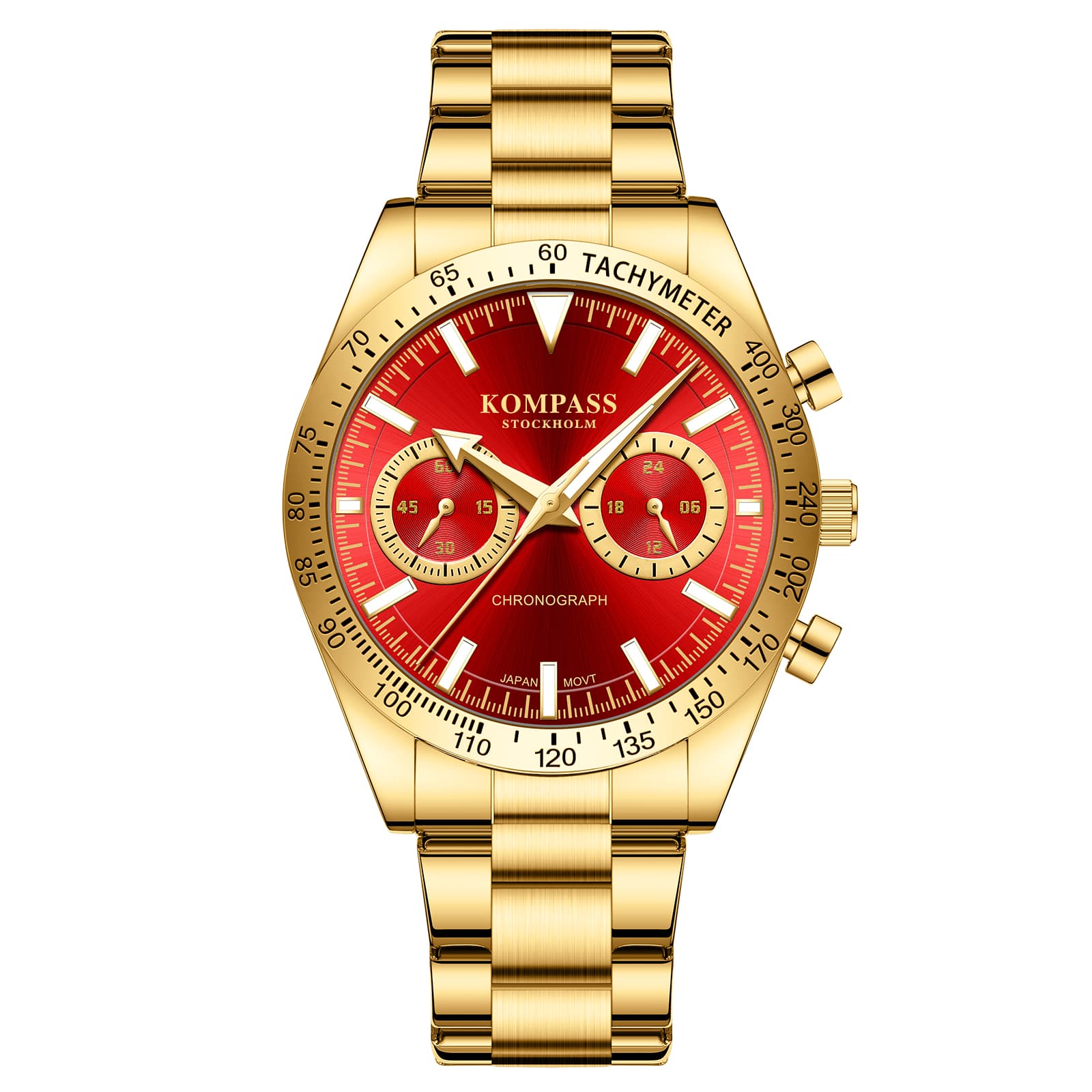 Kompass Stockholm Kompass Airborne Chronograph Gold Red