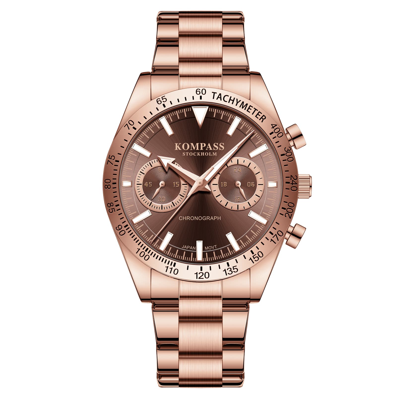 Kompass Stockholm Kompass Airborne Chronograph Rose Gold Brown