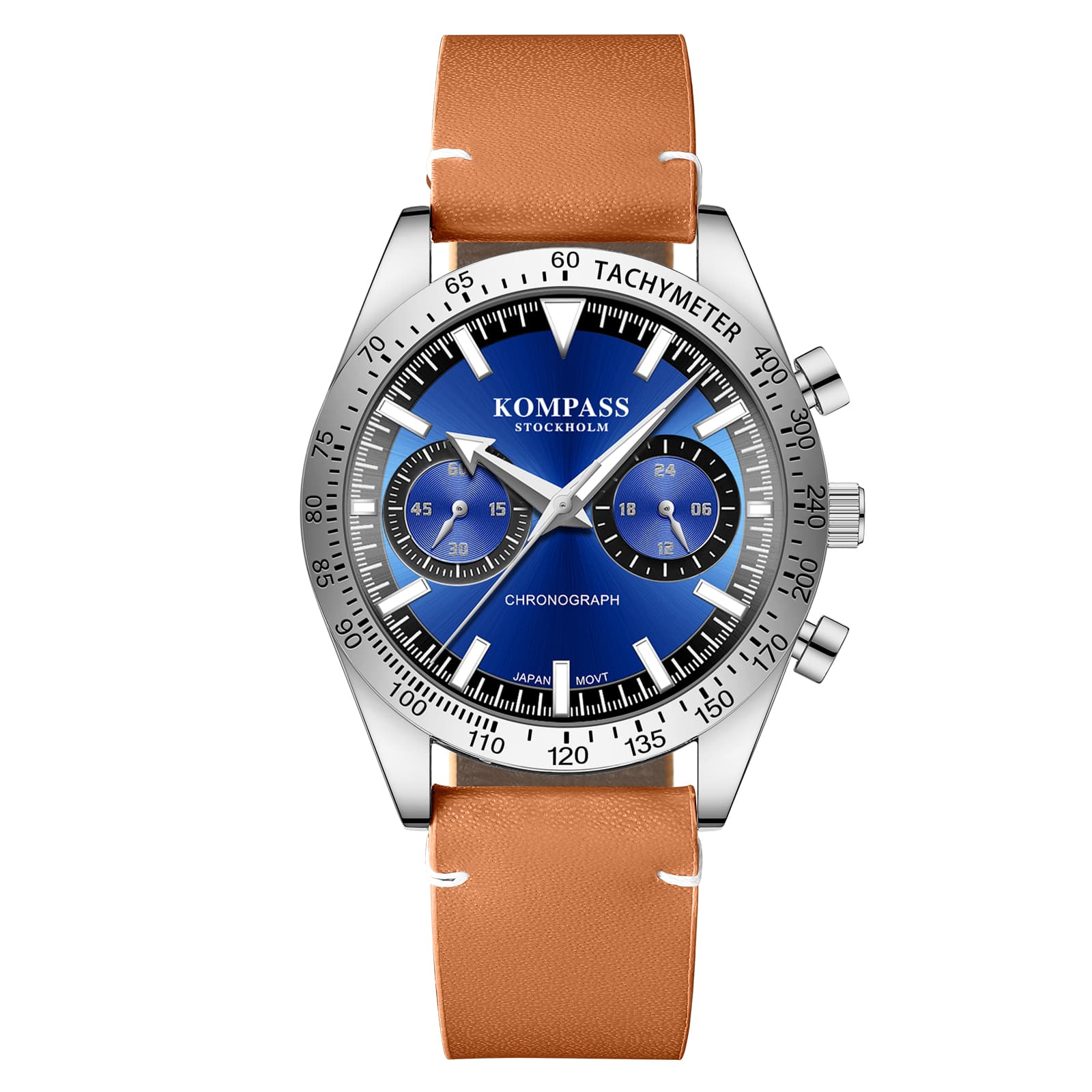 Kompass Stockholm Kompass Skyborne Chronograph Silver Brown Blue