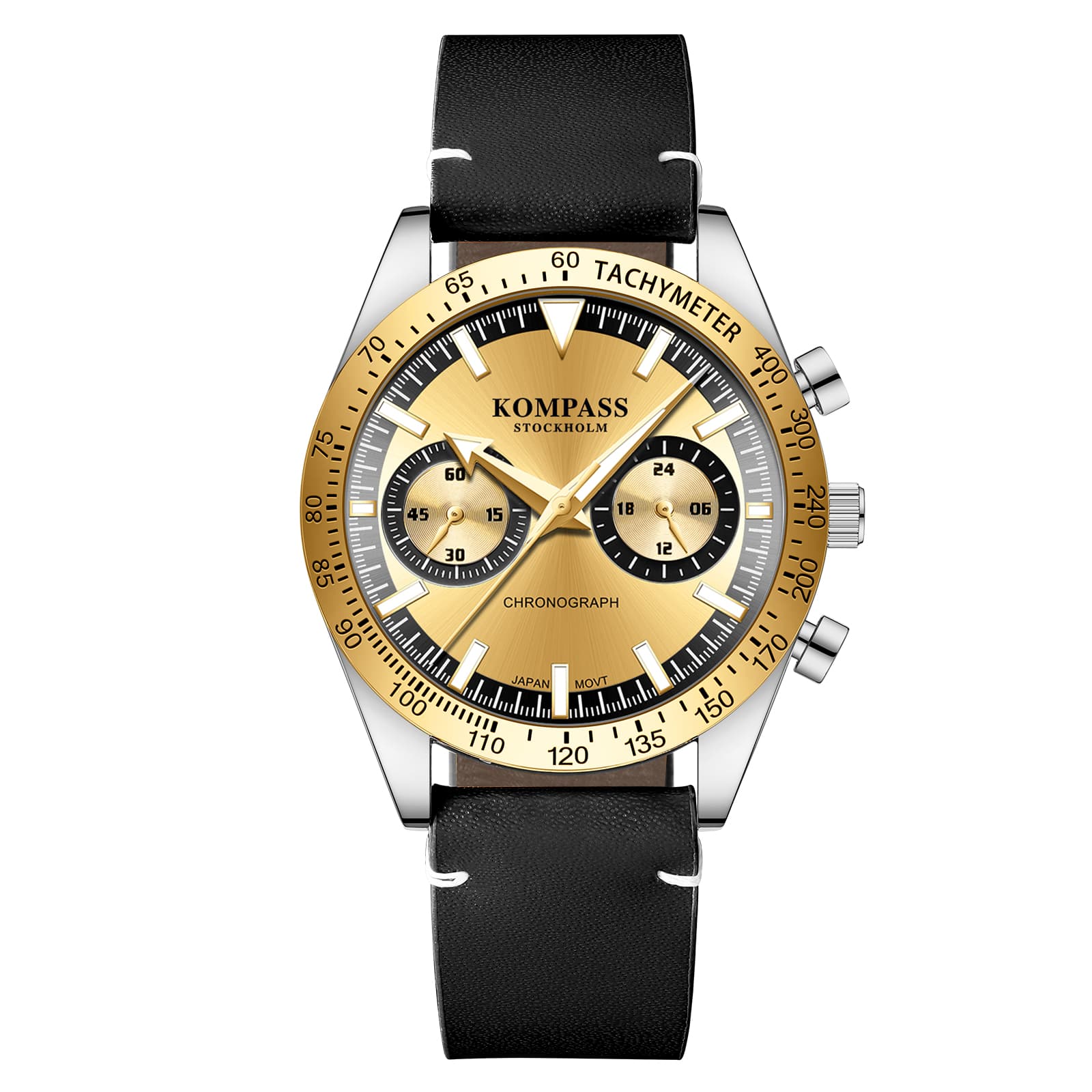 Kompass Stockholm Kompass Skyborne Chronograph Silver Black Gold