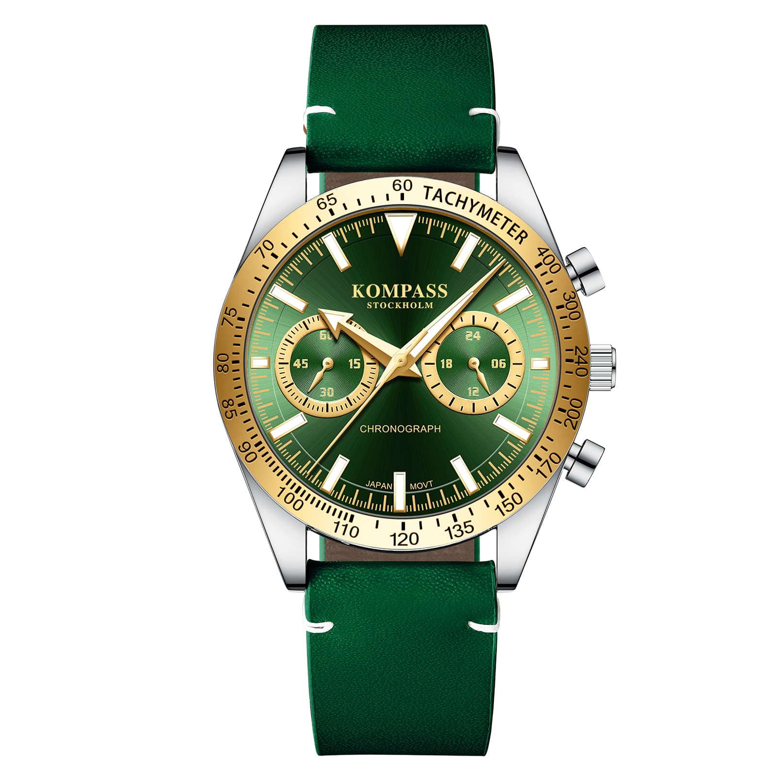 Kompass Stockholm Kompass Skyborne Chronograph Silver Gold Green