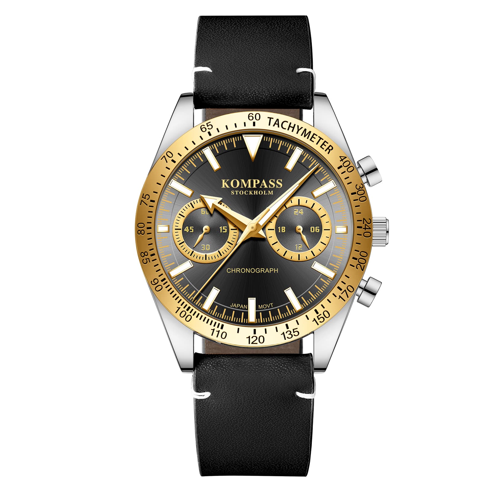 Kompass Stockholm Kompass Skyborne Chronograph Silver Gold Black
