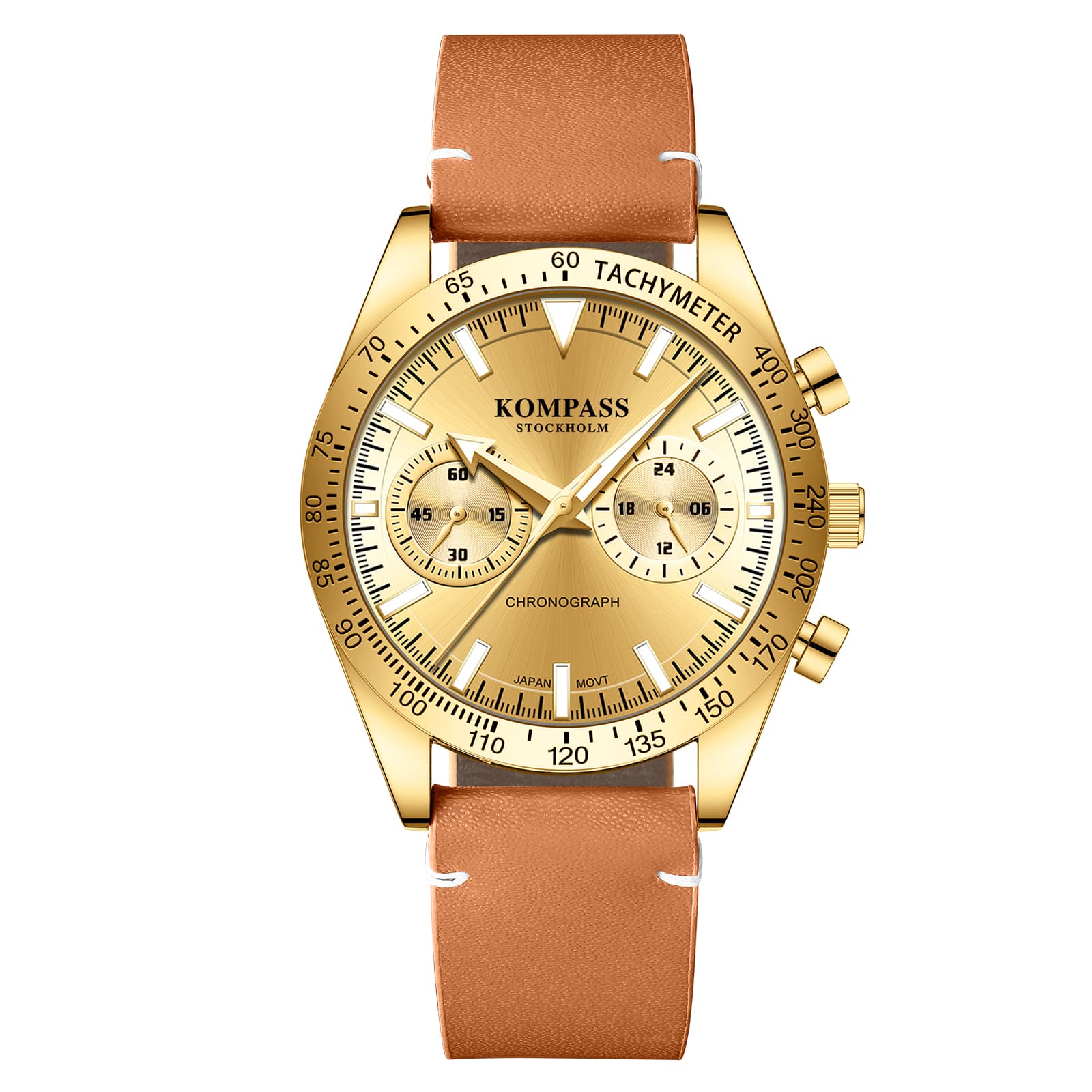 Kompass Stockholm Kompass Skyborne Chronograph Gold Brown