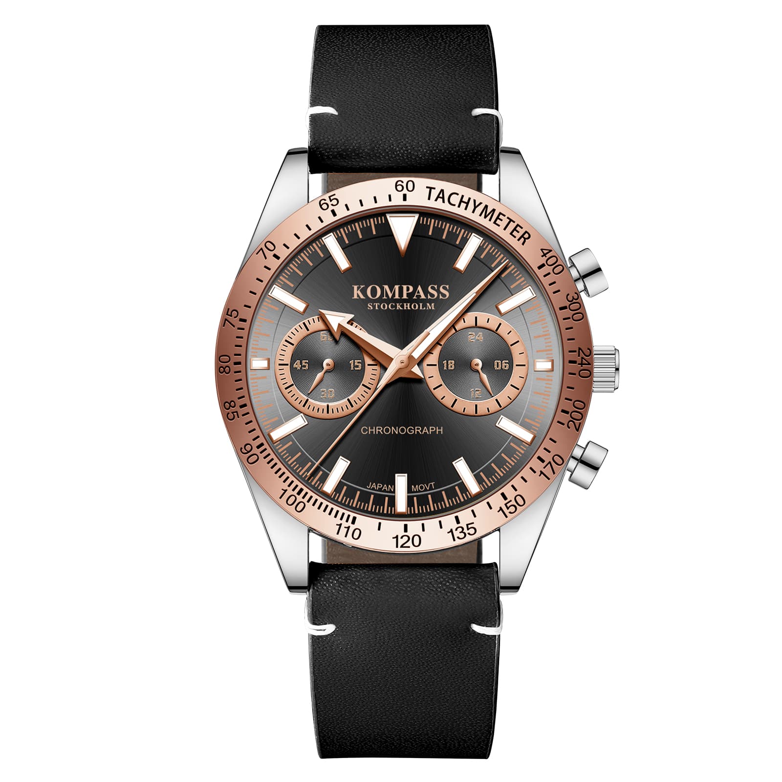 Kompass Stockholm Kompass Skyborne Chronograph Silver Rose Gold Black