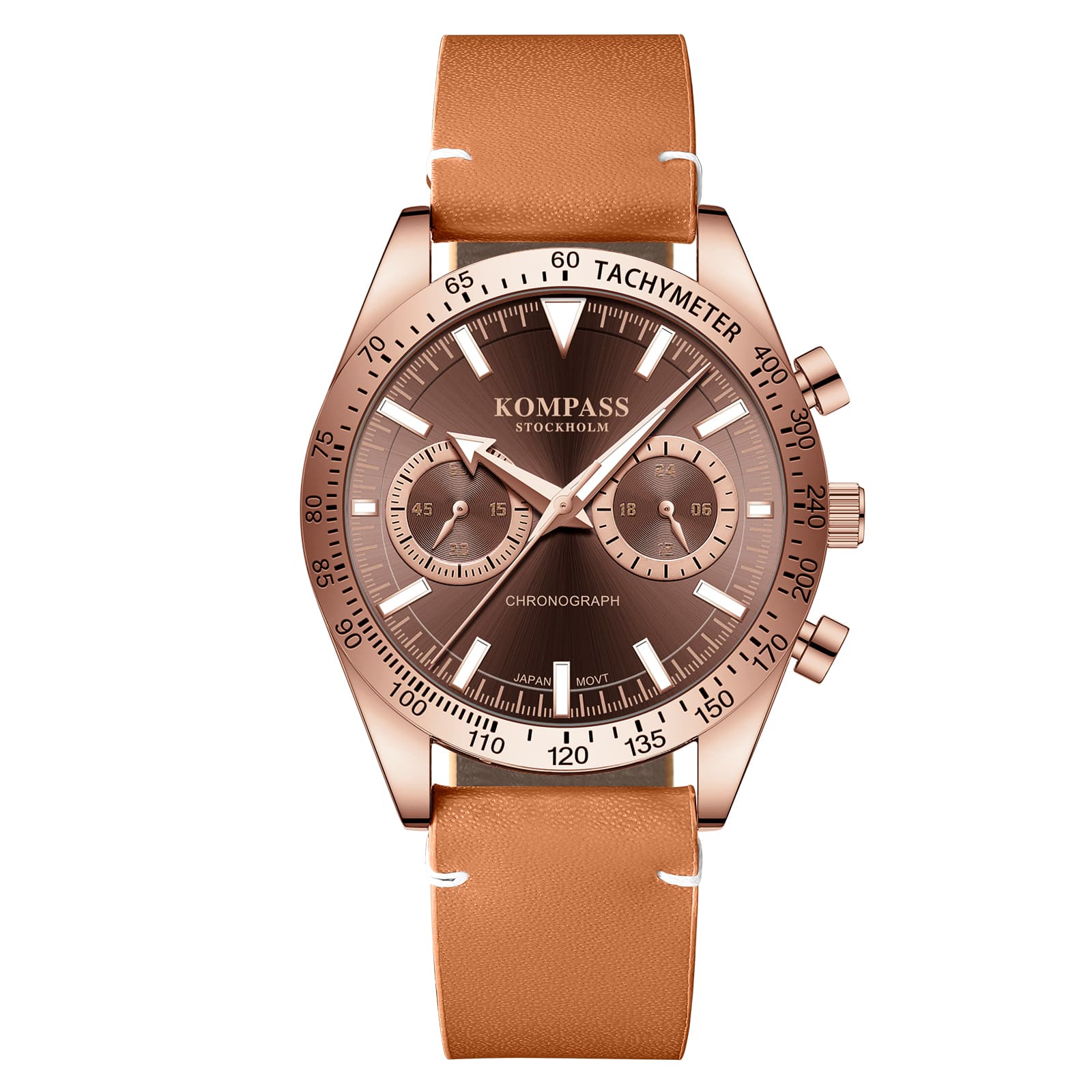 Kompass Stockholm Kompass Skyborne Chronograph Rose Gold Brown