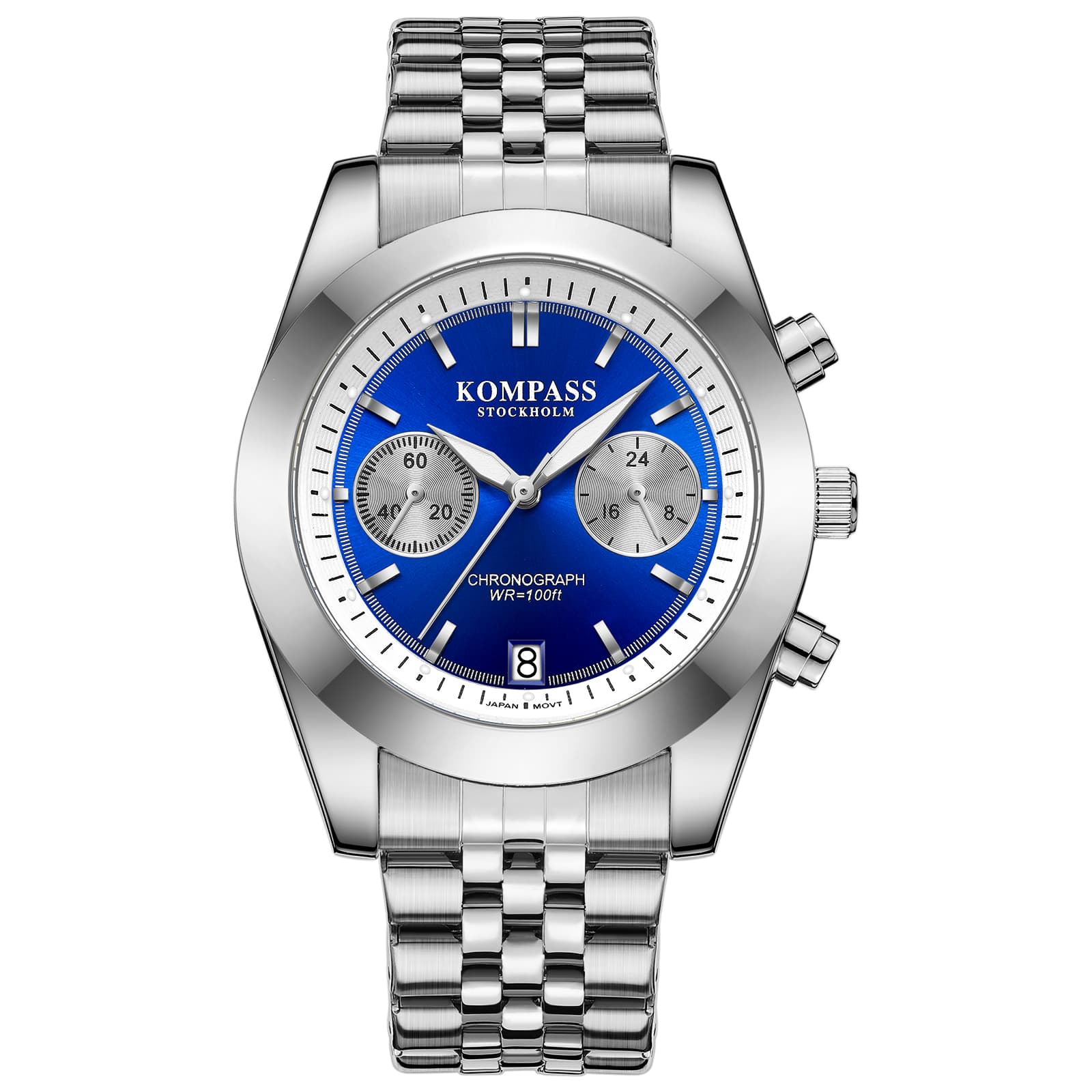 Kompass Stockholm Kompass Navigator Chrono Silver Blue