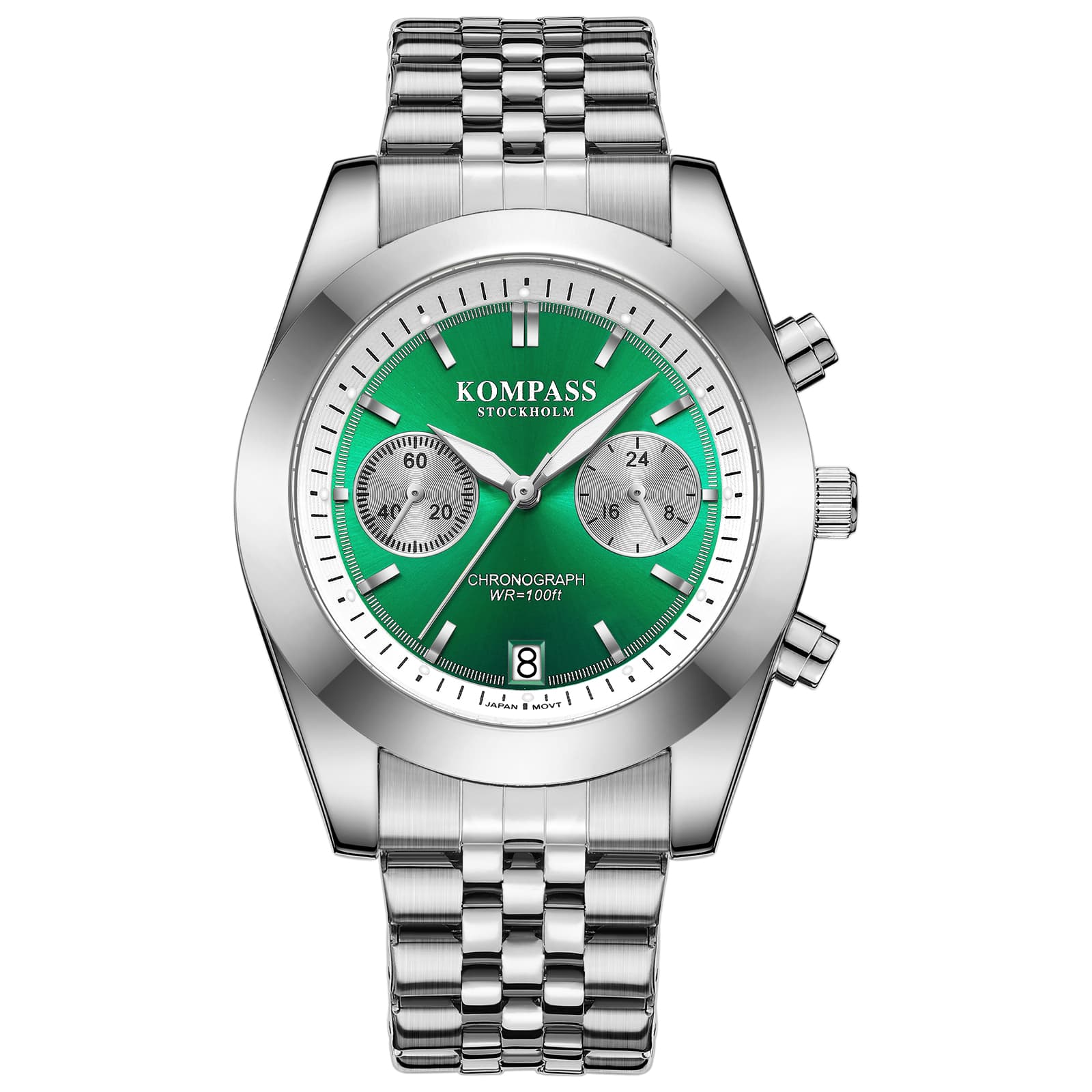 Kompass Stockholm Kompass Navigator Chrono Silver Green