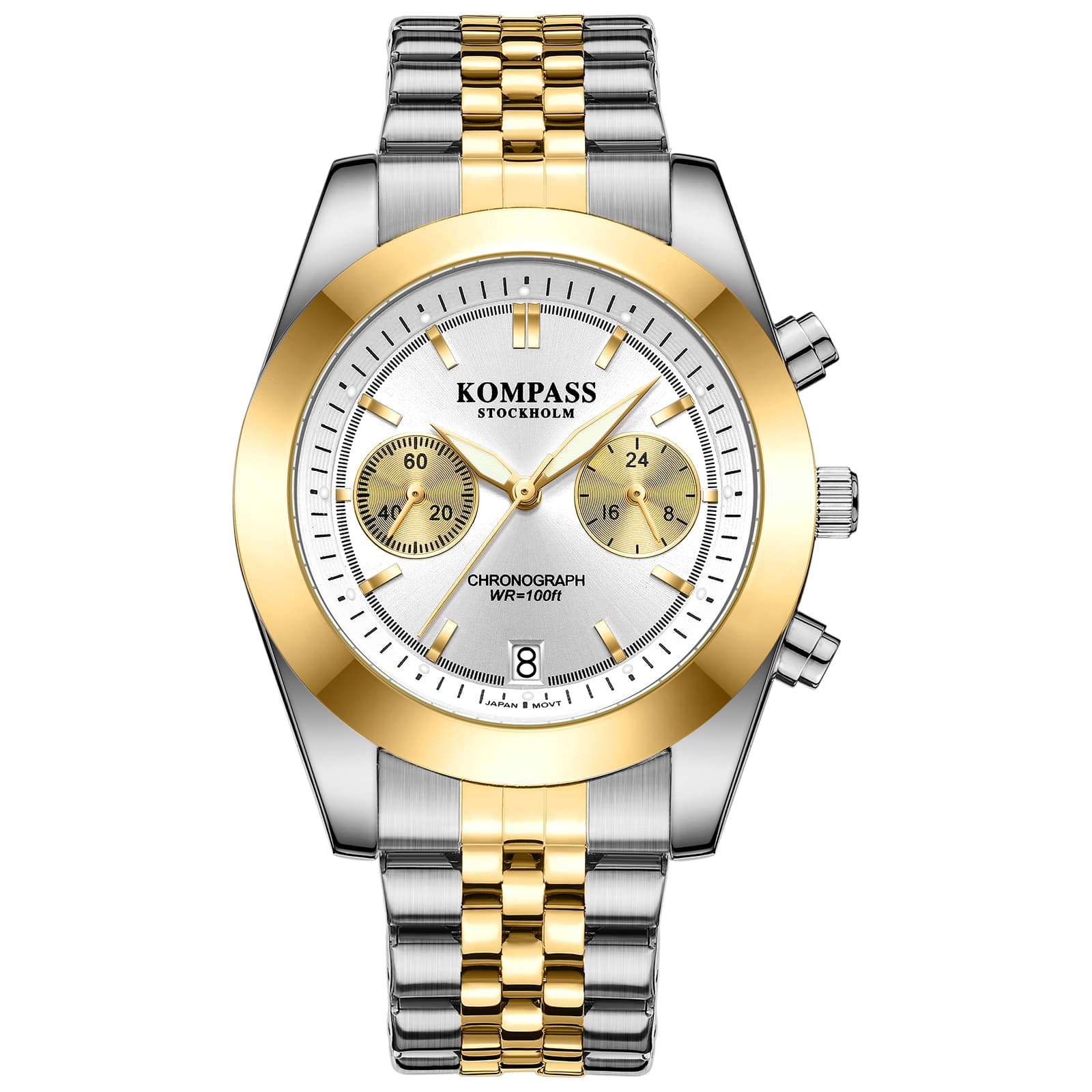 Kompass Stockholm Kompass Navigator Chrono Silver Gold