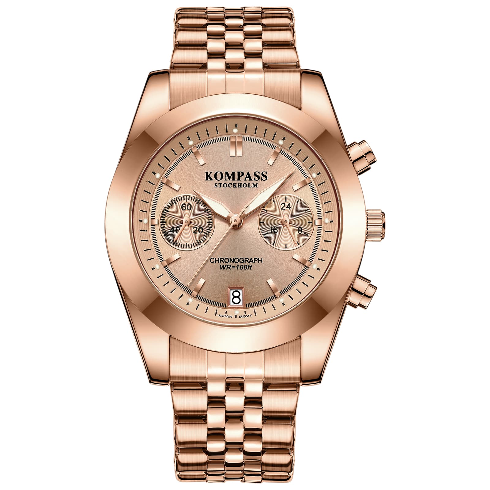 Kompass Stockholm Kompass Navigator Chrono Rose Gold