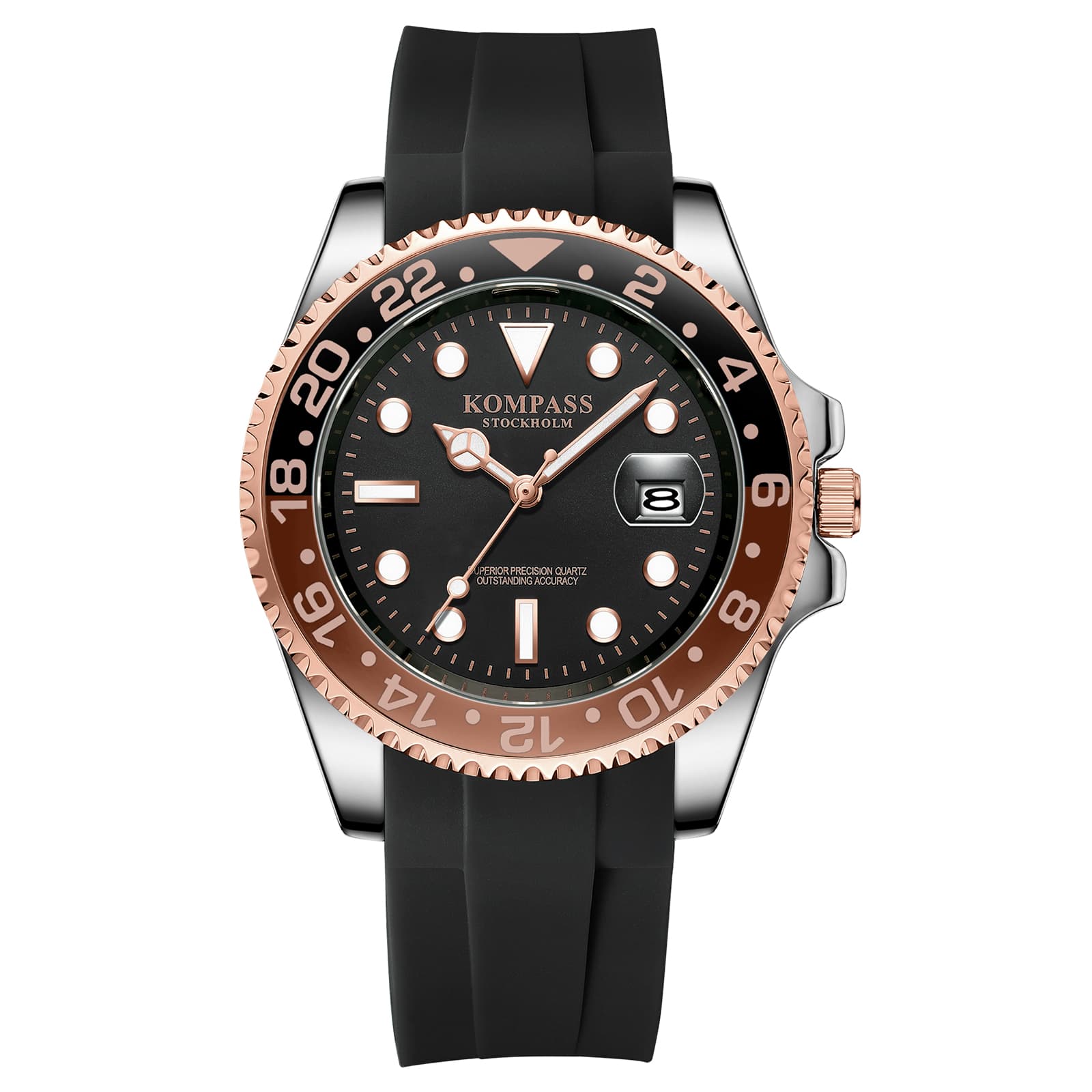 Kompass Stockholm Kompass Grand Voyager Silver Rose Black Brown