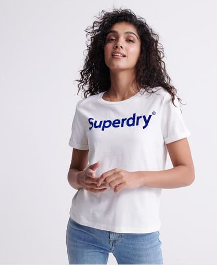 Superdry Superdry T-skjorte med firkantet passform og flokket trykk
