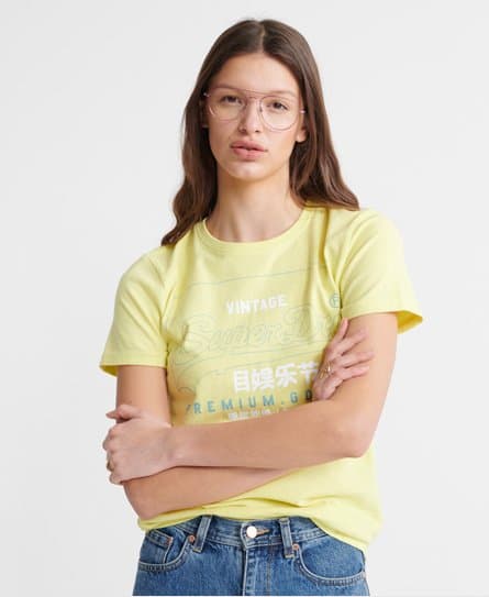 Superdry Superdry Premium Goods Label Outline-T-skjorte i organisk bomull