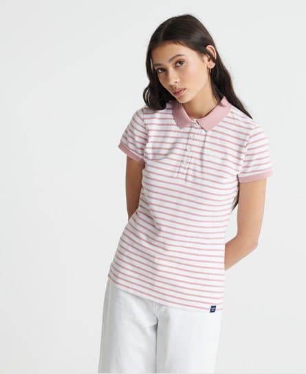 Superdry Superdry Poloskjorte med striper i økologisk bomull