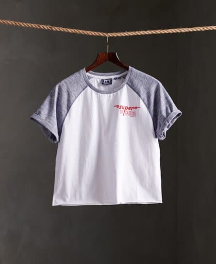 Superdry Superdry Speedway-T-skjorte med raglanermer og firkantet boyfriend-passfo