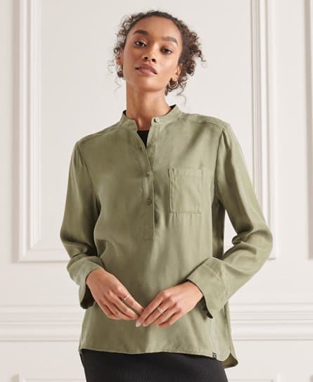 Superdry Superdry Bluse med halv knappestolpe