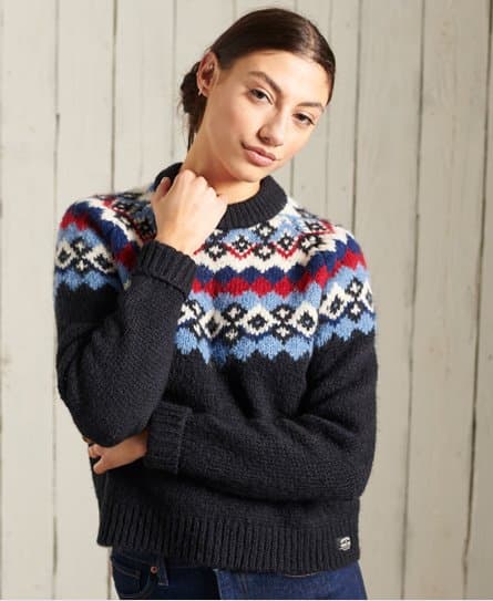 Superdry Superdry Montana-genser med rund hals i jaquardstoff