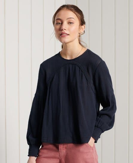 Superdry Superdry Teksturert blondetopp med lange ermer