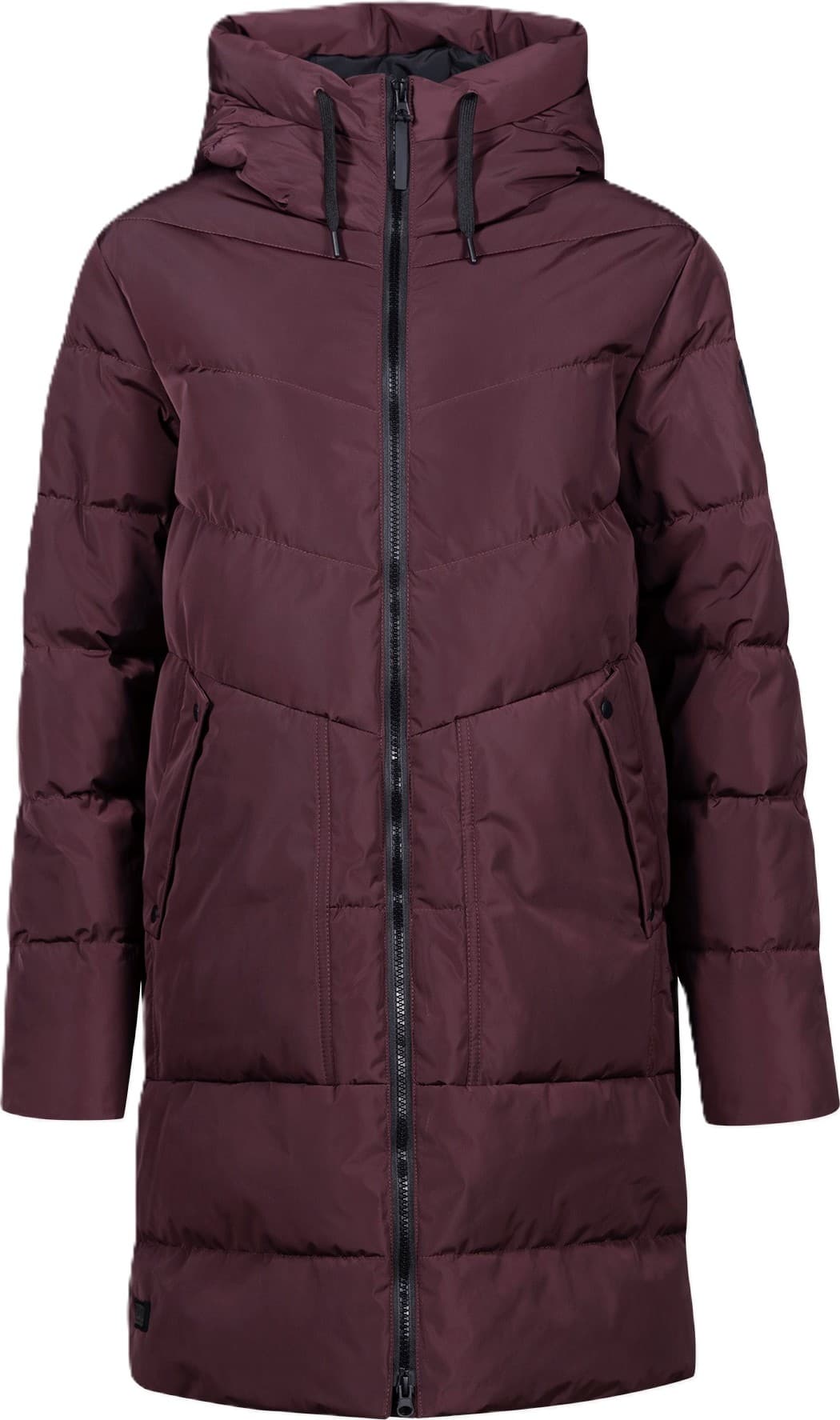 Halti Halti Women's Linjat Puffer Parka Fudge Maroon Red