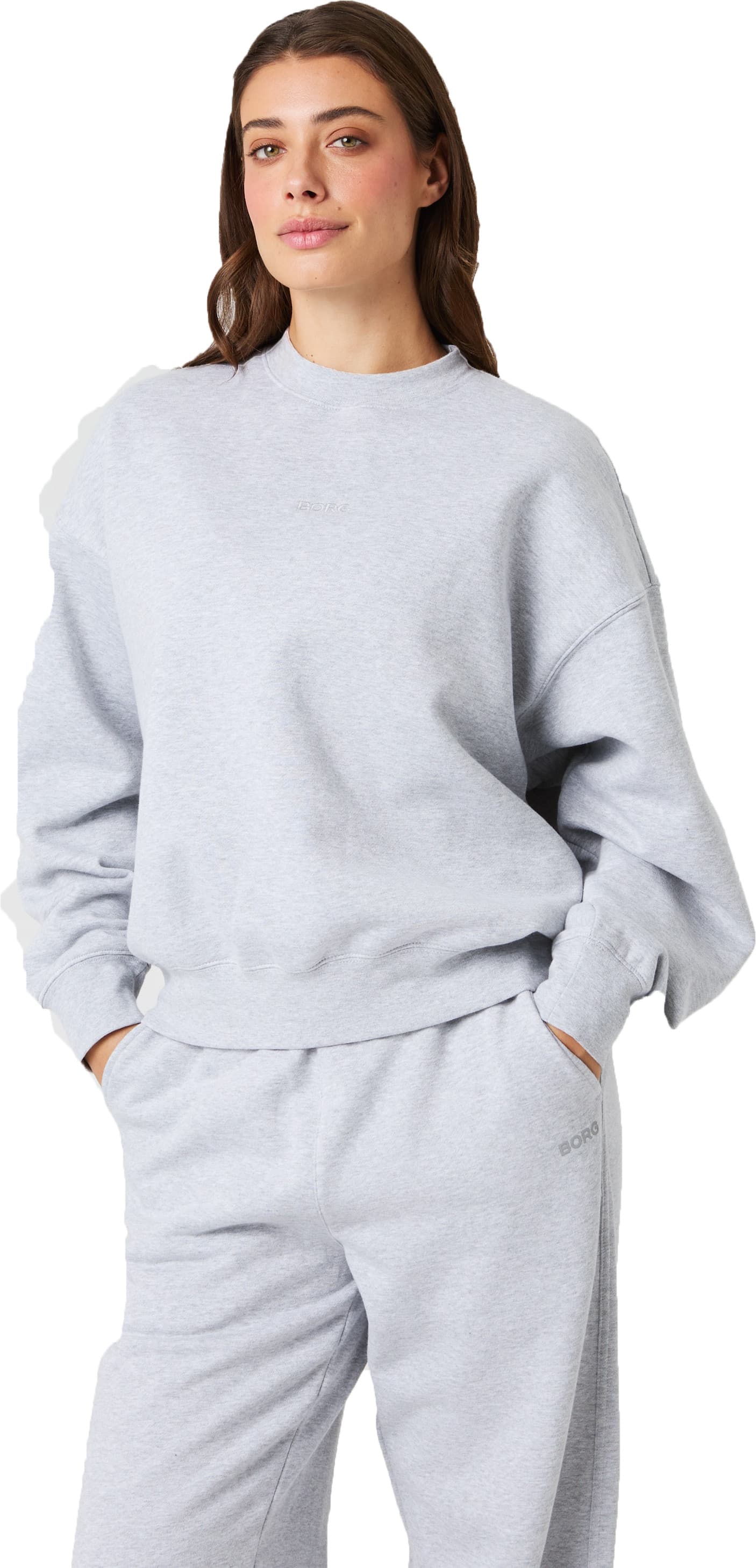 Björn Borg Björn Borg Women's Studio Oversized Sweatshirt Light Grey Melange