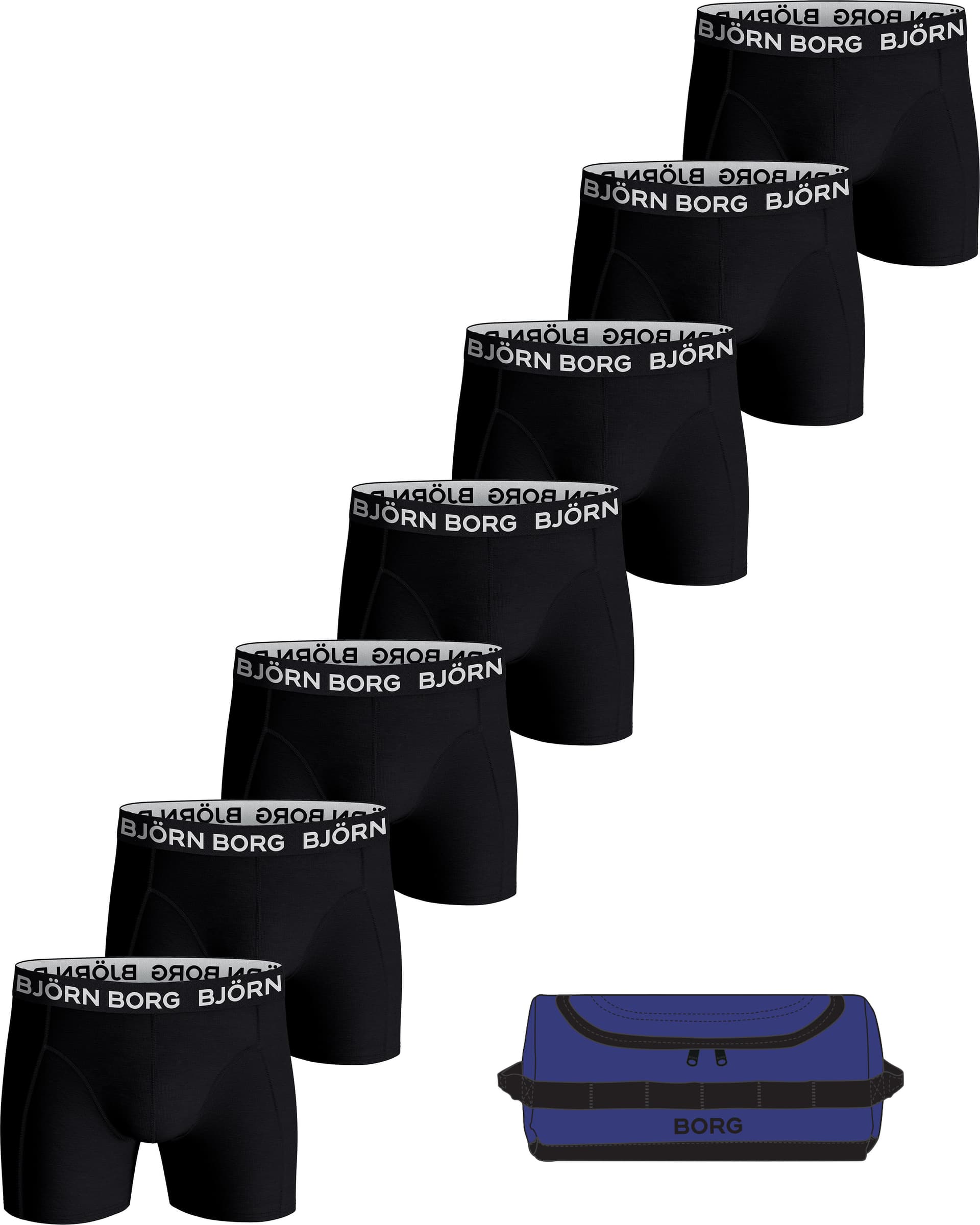 Björn Borg Björn Borg Men's Cotton Stretch Boxer + Wash Bag 7p Multipack 1