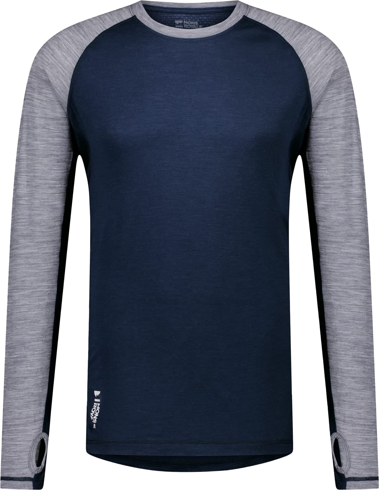 Mons Royale Mons Royale Men's Temple Tech LS Grey Heather/midnight
