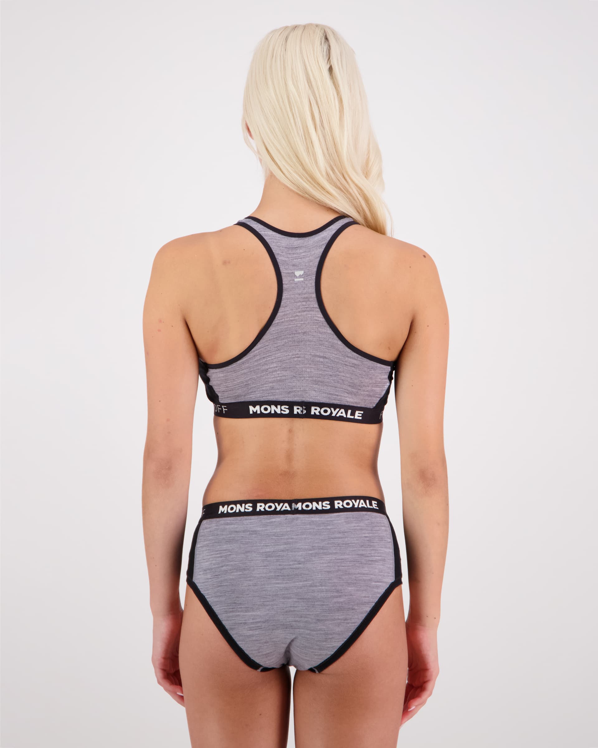 Mons Royale Mons Royale Sierra Sports Bra Grey Heather / Black