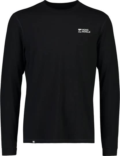 Mons Royale Mons Royale Men's Cascade Merino Base Layer Long Sleeve Black