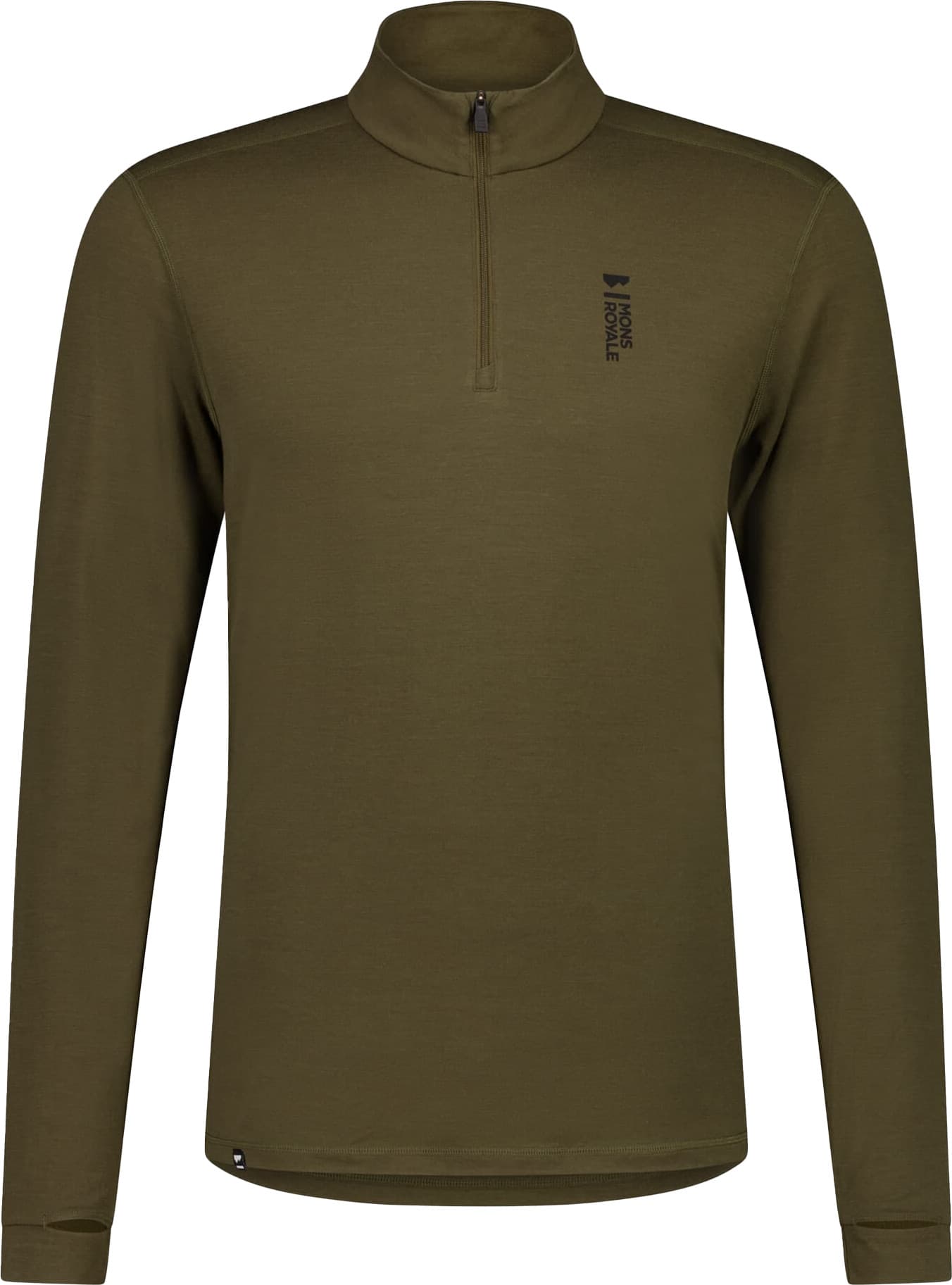 Mons Royale Mons Royale Men's Cascade Merino Flex 200 1/4 Zip Dark Olive