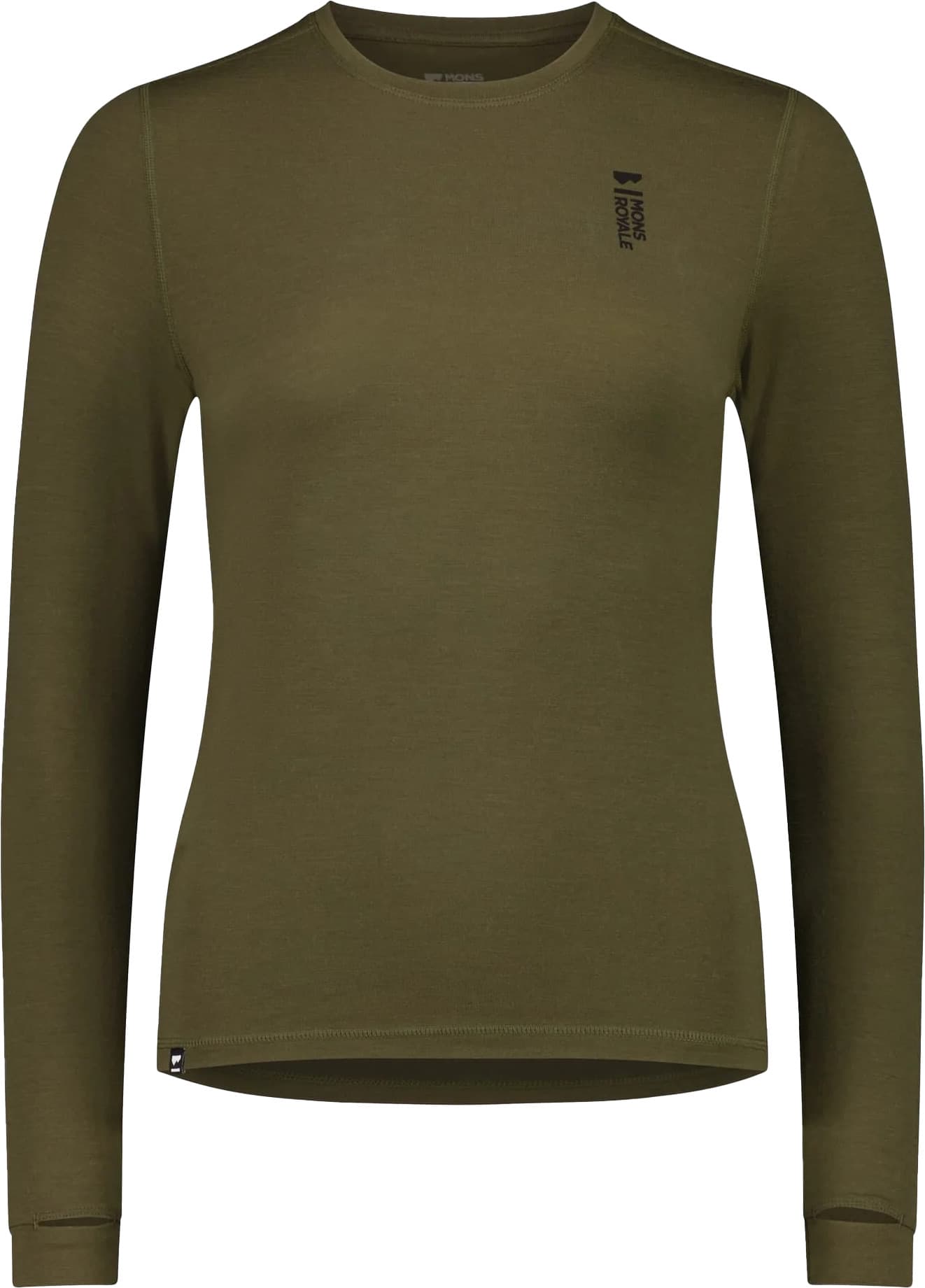 Mons Royale Mons Royale Women's Cascade Merino Flex 200 Long Sleeve Dark Olive