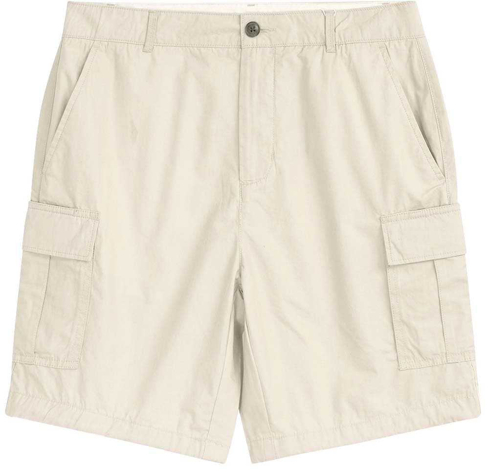 Knowledge Cotton Apparel Knowledge Cotton Apparel Men's Fig Loose Cargo Poplin Shorts Light Feather Gray