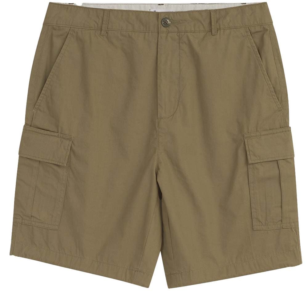 Knowledge Cotton Apparel Knowledge Cotton Apparel Men's Fig Loose Cargo Poplin Shorts Burned Olive