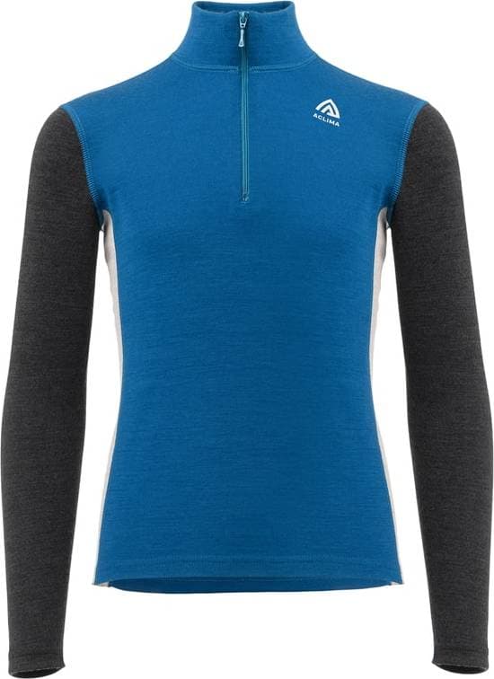 Aclima Aclima WarmWool Mock Neck Junior Corsair/Marengo/Beige Melange