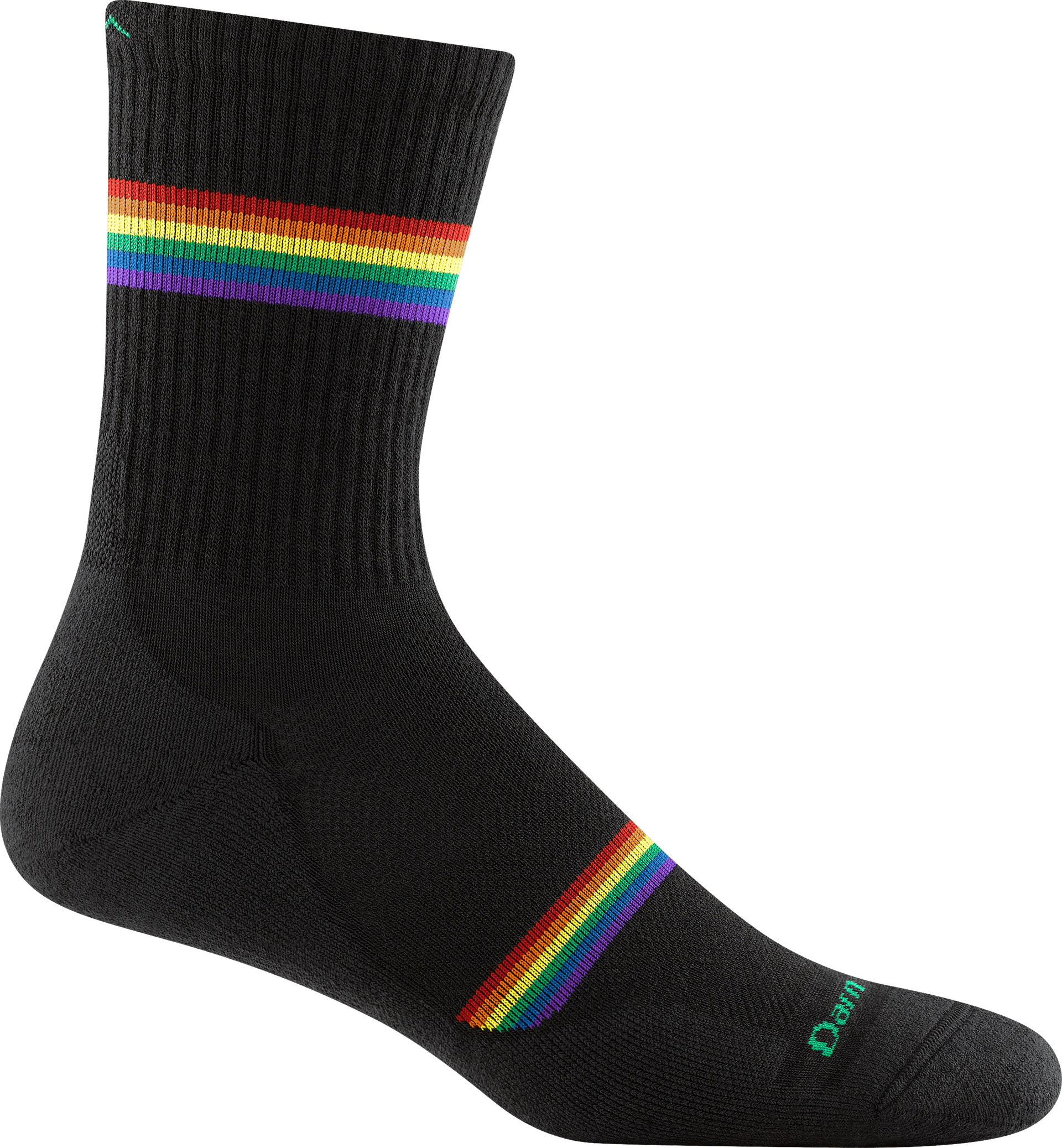 Darn Tough Darn Tough Men's Prism Micro Crew Lightweight Running Sock with Cushion Black