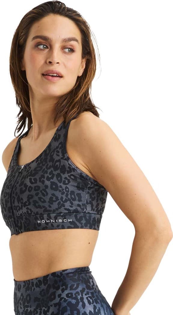 Rohnisch Röhnisch Women's Essential Zip Sportsbra Grey Leo Print