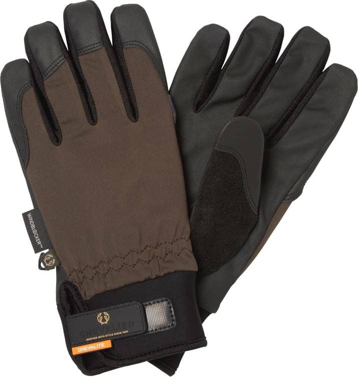 Chevalier Chevalier Men's Windblocker Shooting Gloves Leather Brown