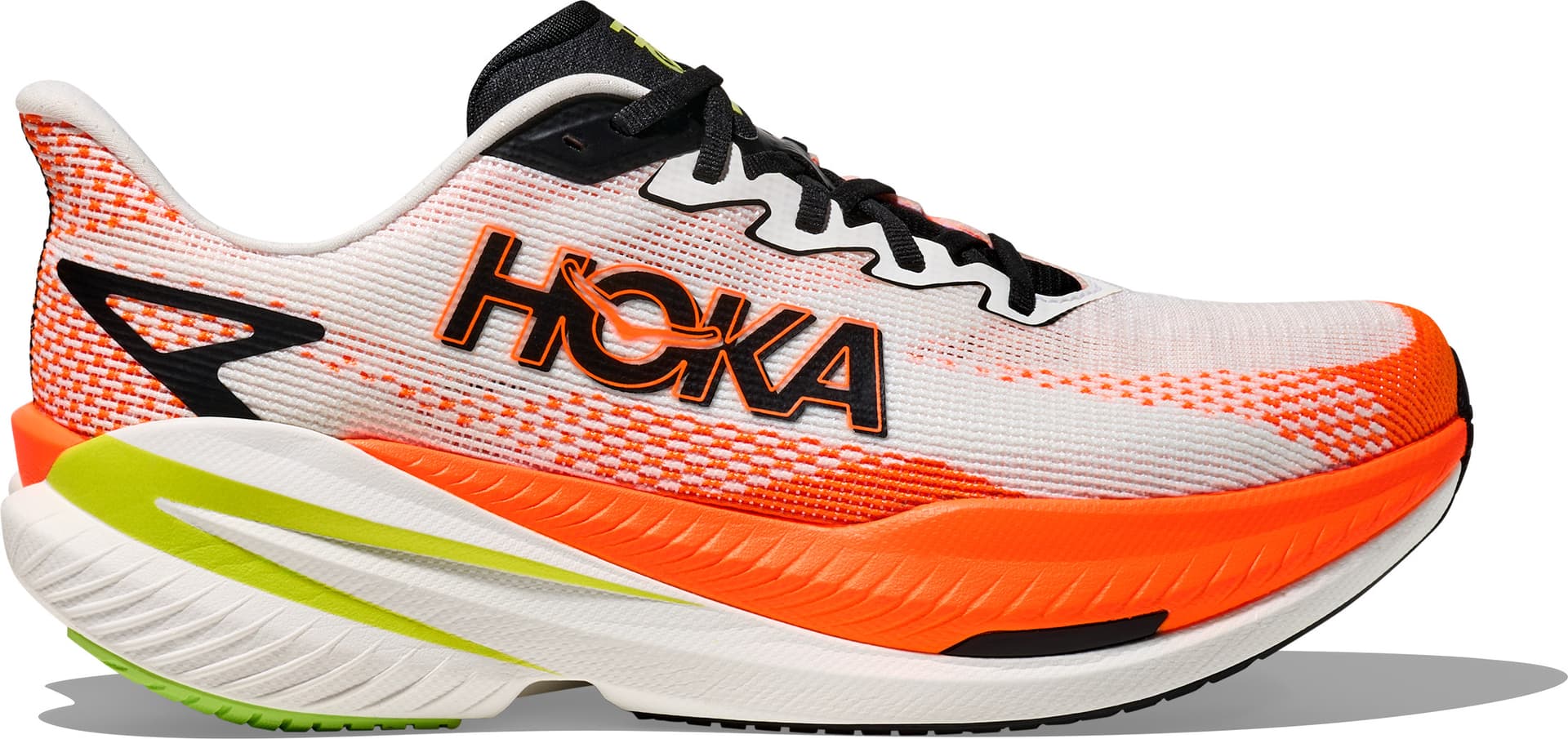 HOKA Hoka Men's Mach X 3 White/Neon Tangerine