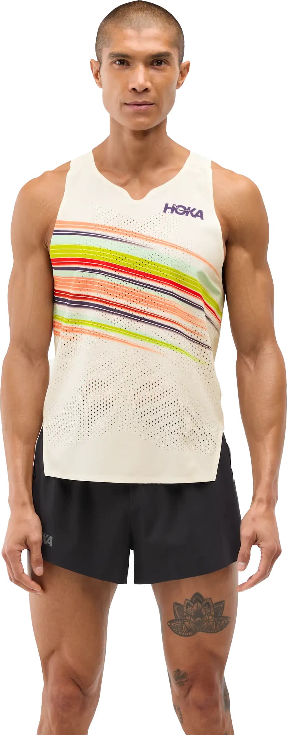 HOKA Hoka Men's Race Day Singlet Alabaster Flare