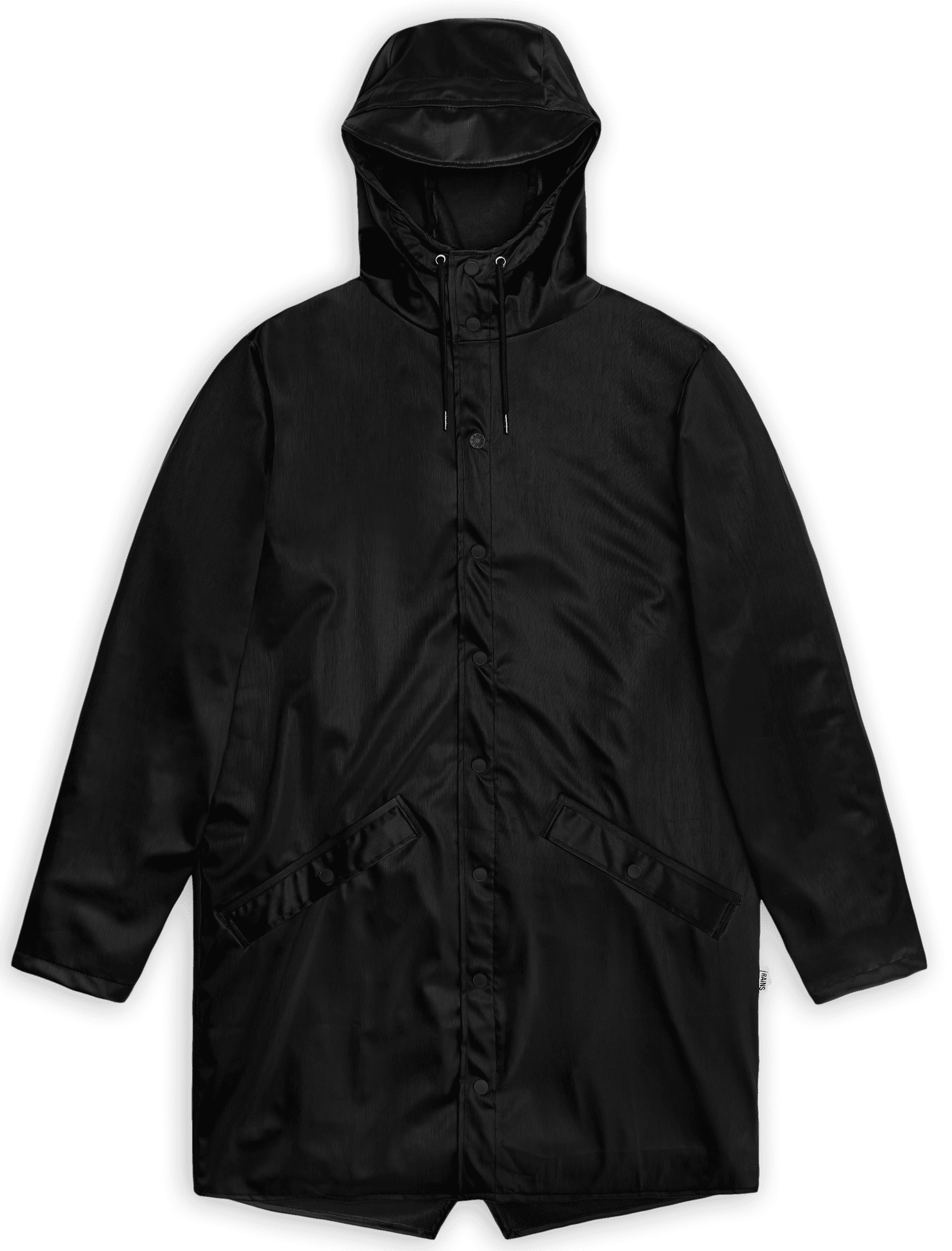 Rains Rains Unisex Long Jacket Black Grain