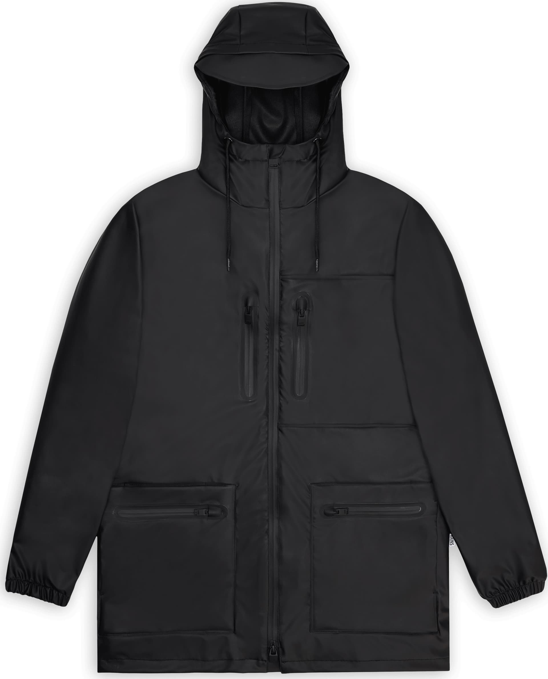 Rains Rains Unisex Cargo Long Jacket W3 Black