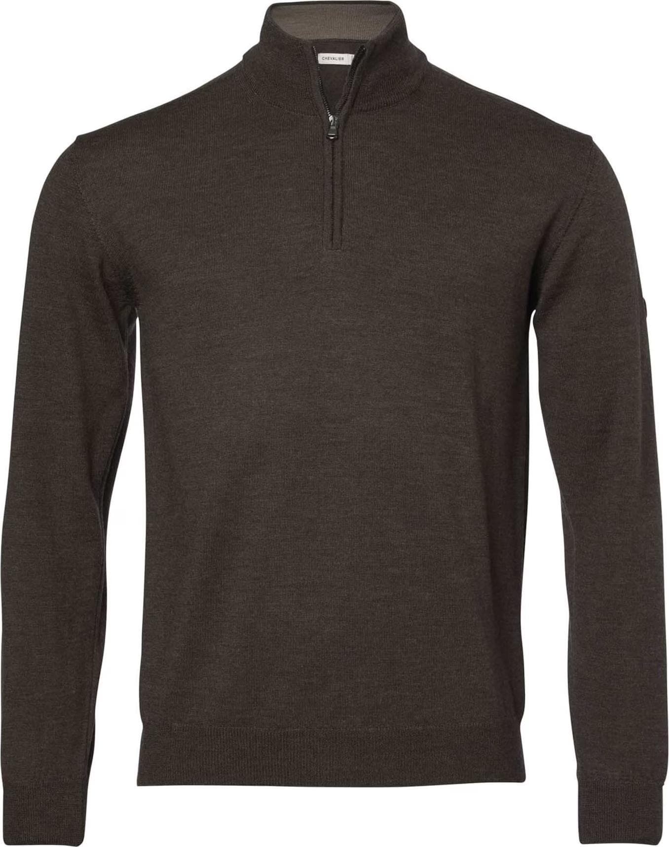 Chevalier Chevalier Men's Aston Half Zip Merino Pullover Leather Brown