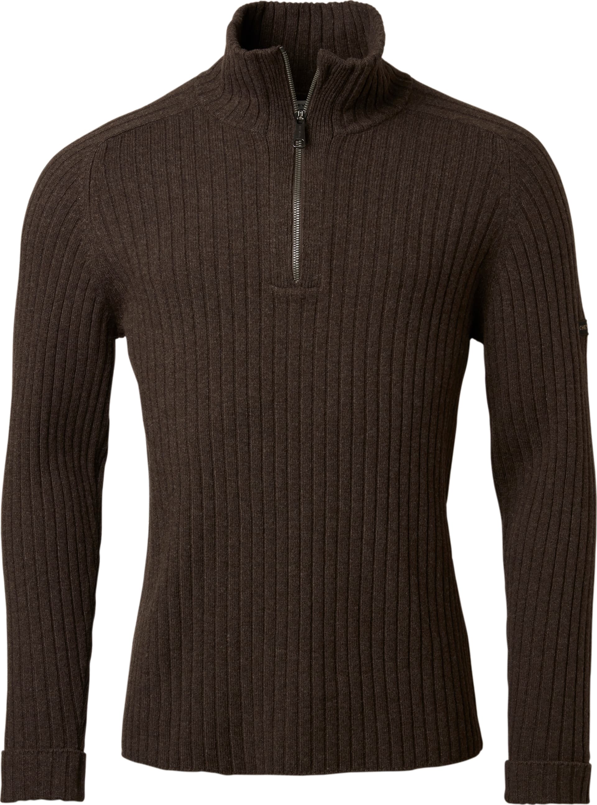 Chevalier Chevalier Men's Antony Half Zip Wool Pullover  Antler Brown