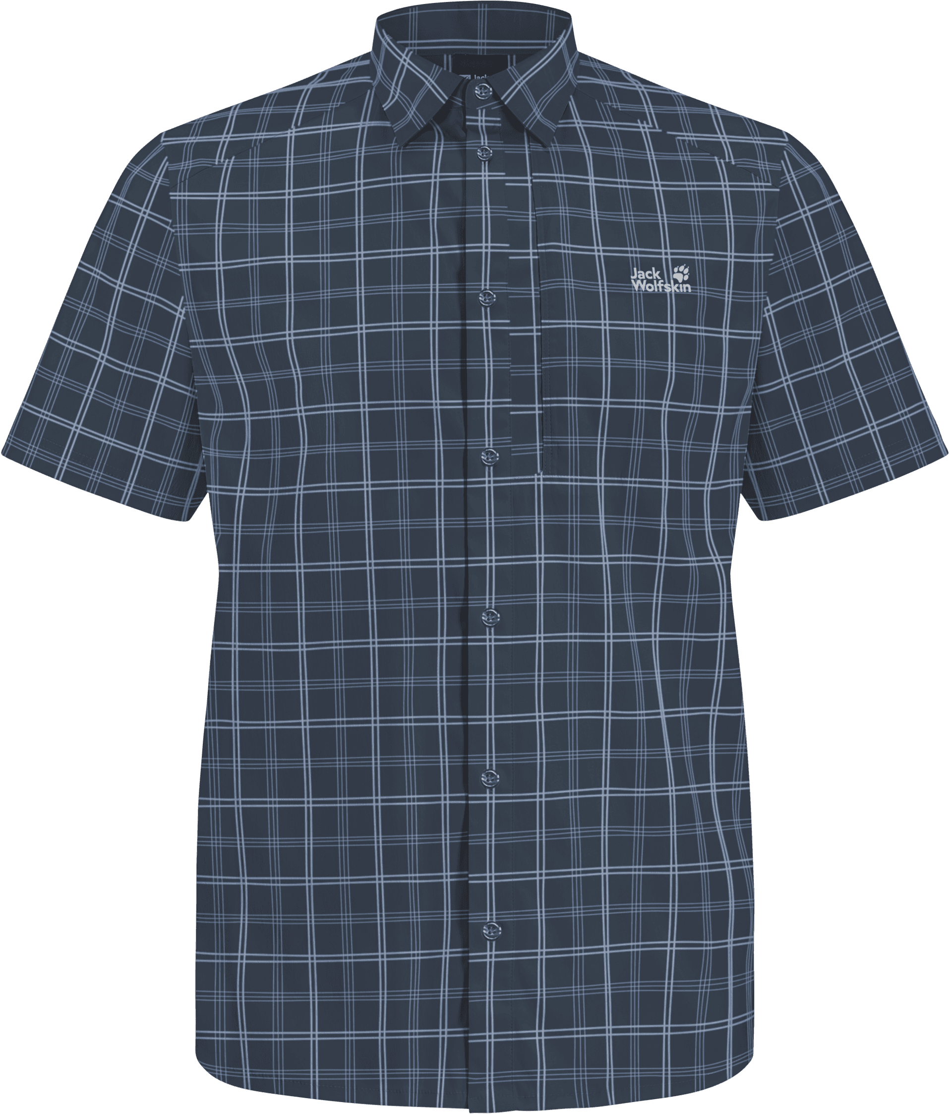 Jack Wolfskin Jack Wolfskin Men's Norbo Short Sleeve Shirt Check Midnight Sky