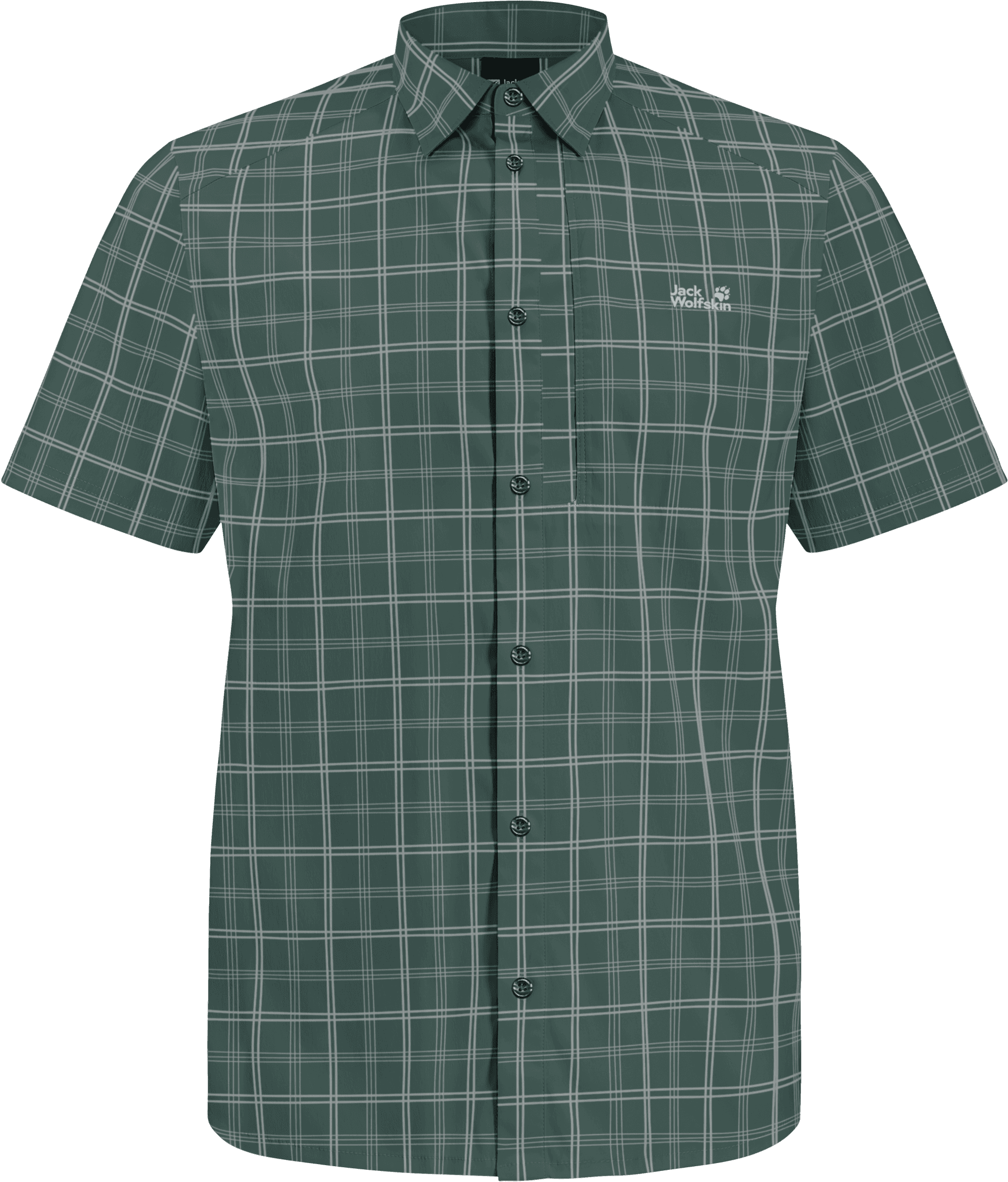 Jack Wolfskin Jack Wolfskin Men's Norbo Short Sleeve Shirt Check Sago Palm