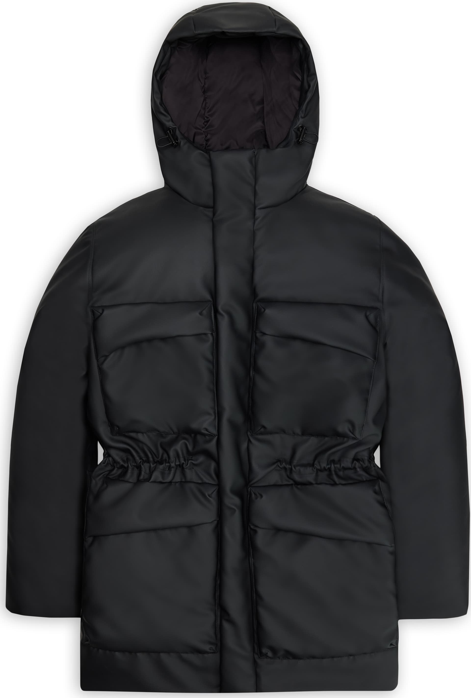 Rains Rains Unisex Askim Long Insulated Cargo Jacket W3T4 Black
