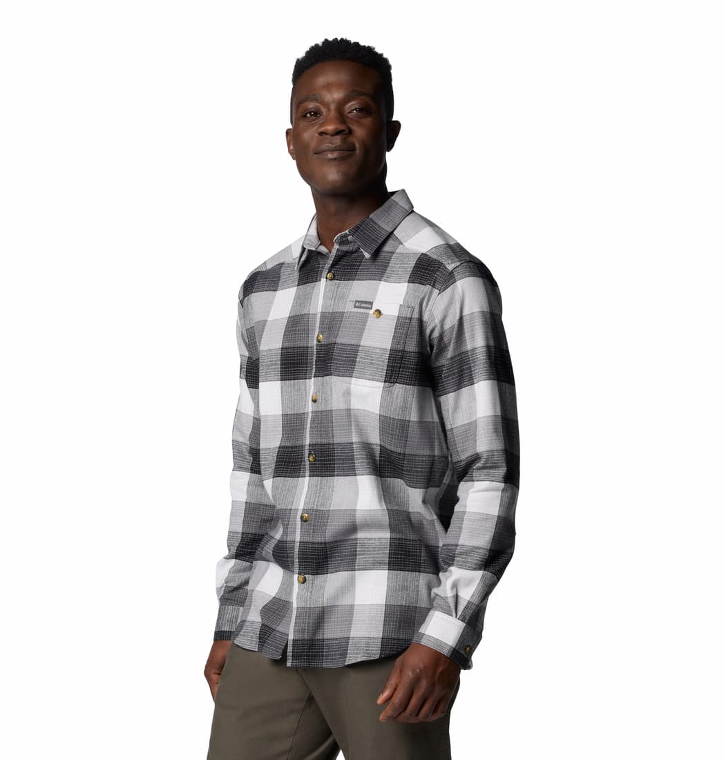 Columbia Columbia Men's Cornell Woods Flannel Long Sleeve Shirt Black/grey Classic Multi Tartan
