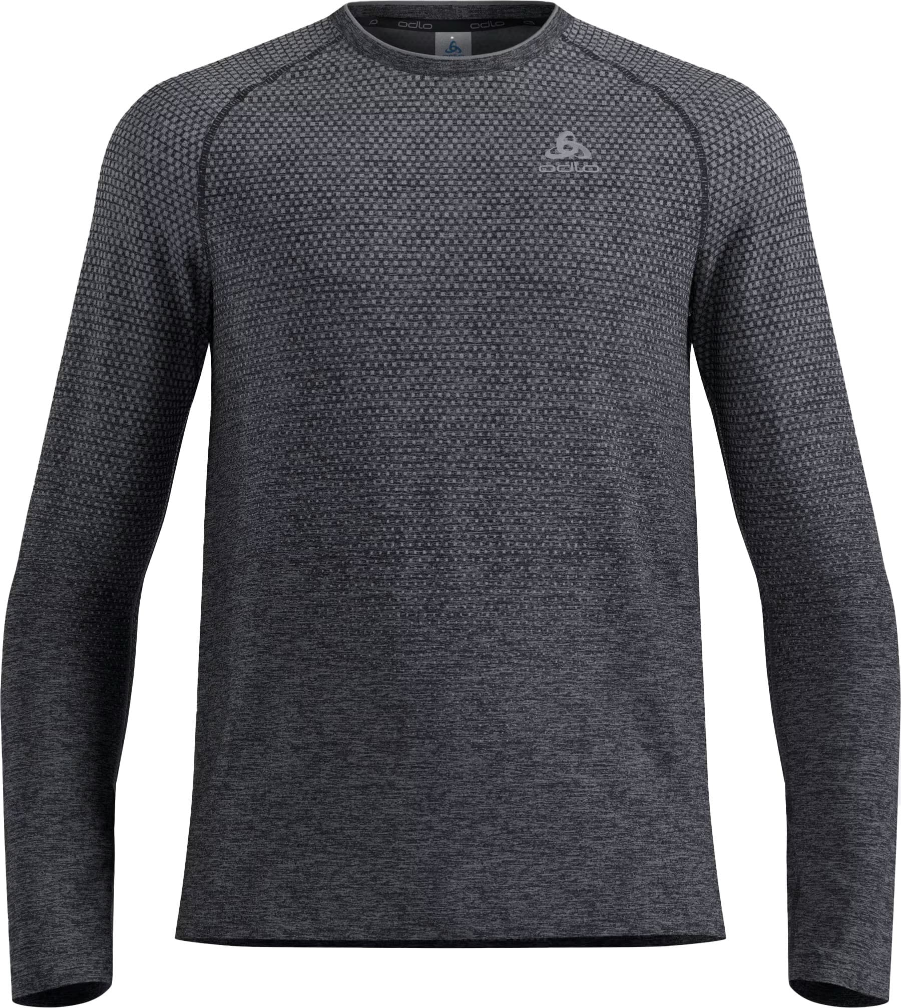 Odlo Odlo Men's T-shirt Crew Neck Long Sleeve Essential Seamless Grey Melange